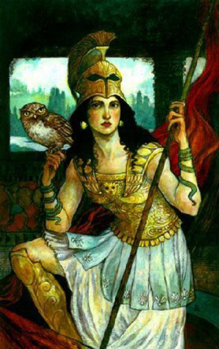 Богиня Афина покровительствовала и врачевателям тоже. Картина Ребекки Гуэй.